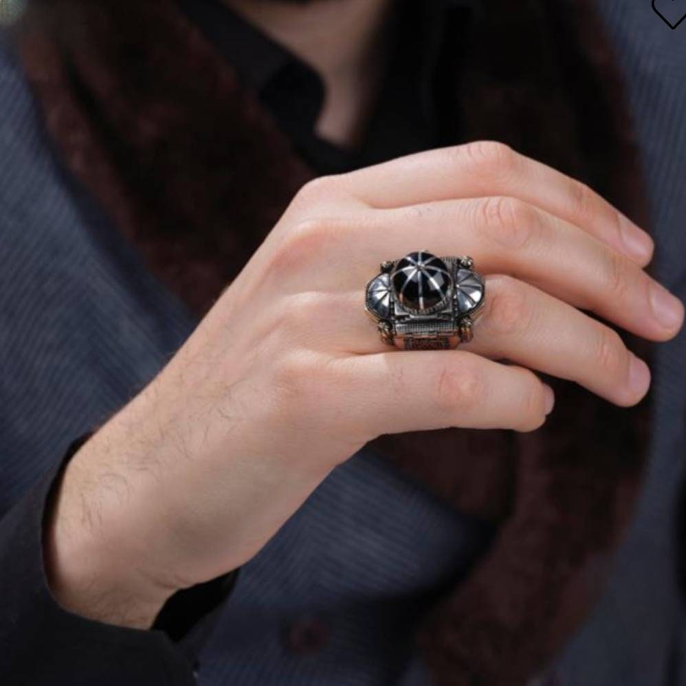 Mosque Dome Ring 925 Silver Quranic Inscription Ottoman Handmade
