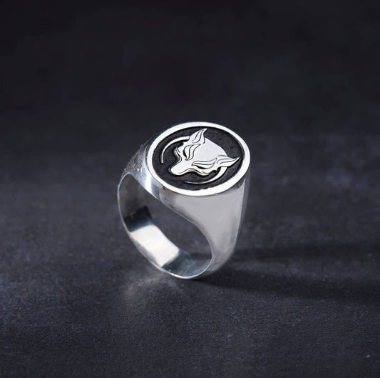 Börü wolf oval men's ring – view 2