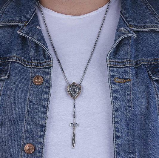 Sword Necklace 925 Sterling Silver Customizable