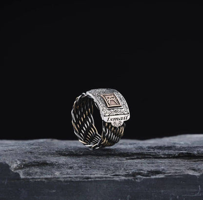 Custom Name Ring 925 Sterling Silver Personalized Engraved Men Handcrafted