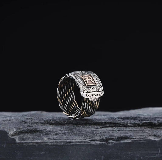 Custom Name Ring 925 Sterling Silver Personalized Engraved Men Handcrafted