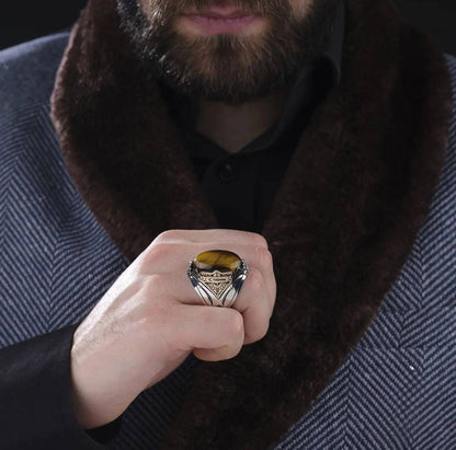 Tiger eye men's ring – view 2
