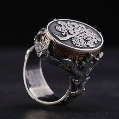 Namensring mit Familienstammbaum: Verstellbares Geschenk aus Sterlingsilber für Männer