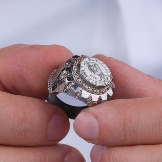 Taurus Zodiac Ring 925 Silver Citrine Stone Customizable