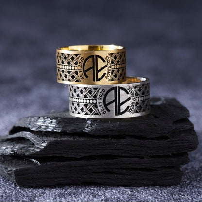 Personalisierter Ehering – individuell gravierter Gold- und Silberring