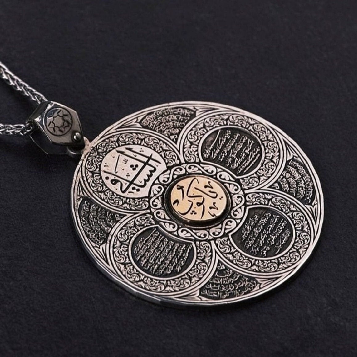 Personalized Men's 925 Sterling Silver Prayer Medallion Necklace