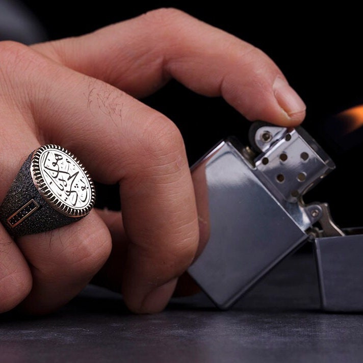 This Too Shall Pass Ring 925 Silver Arabic Calligraphy Handmade