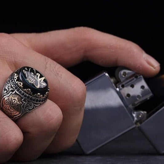 Personalized Arabic Name Ring in Handmade Sterling Silver