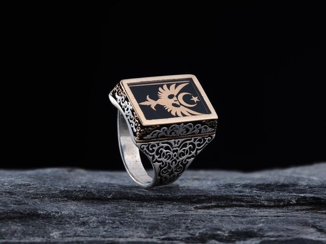 Seljuk eagle men's ring – view 3