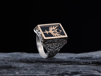 Seljuk eagle men's ring – view 3