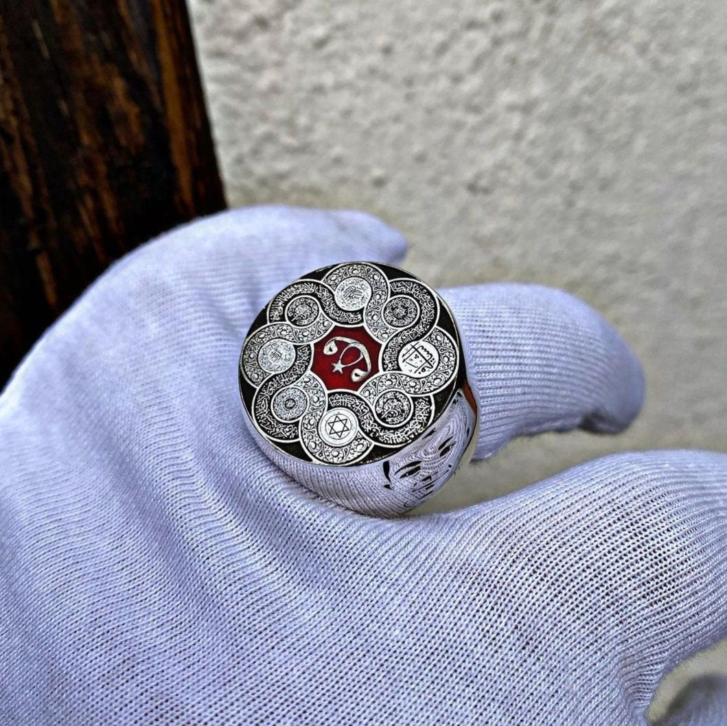 Islamic Ring, 925 Sterling Silver Ring – Handmade Turkish Jewelry Gift (For Women/Men)