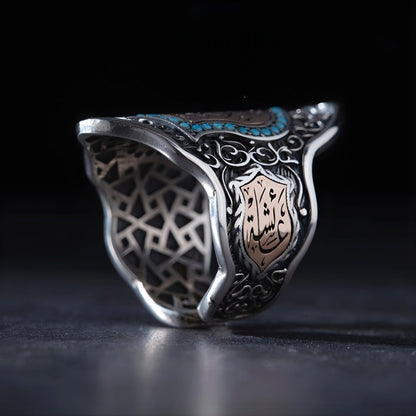 Sterling Silver Archer Thumb Ring: Islamic Gift, Adjustable Zihgir