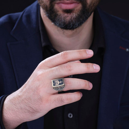 Seljuk eagle men's ring – view 2