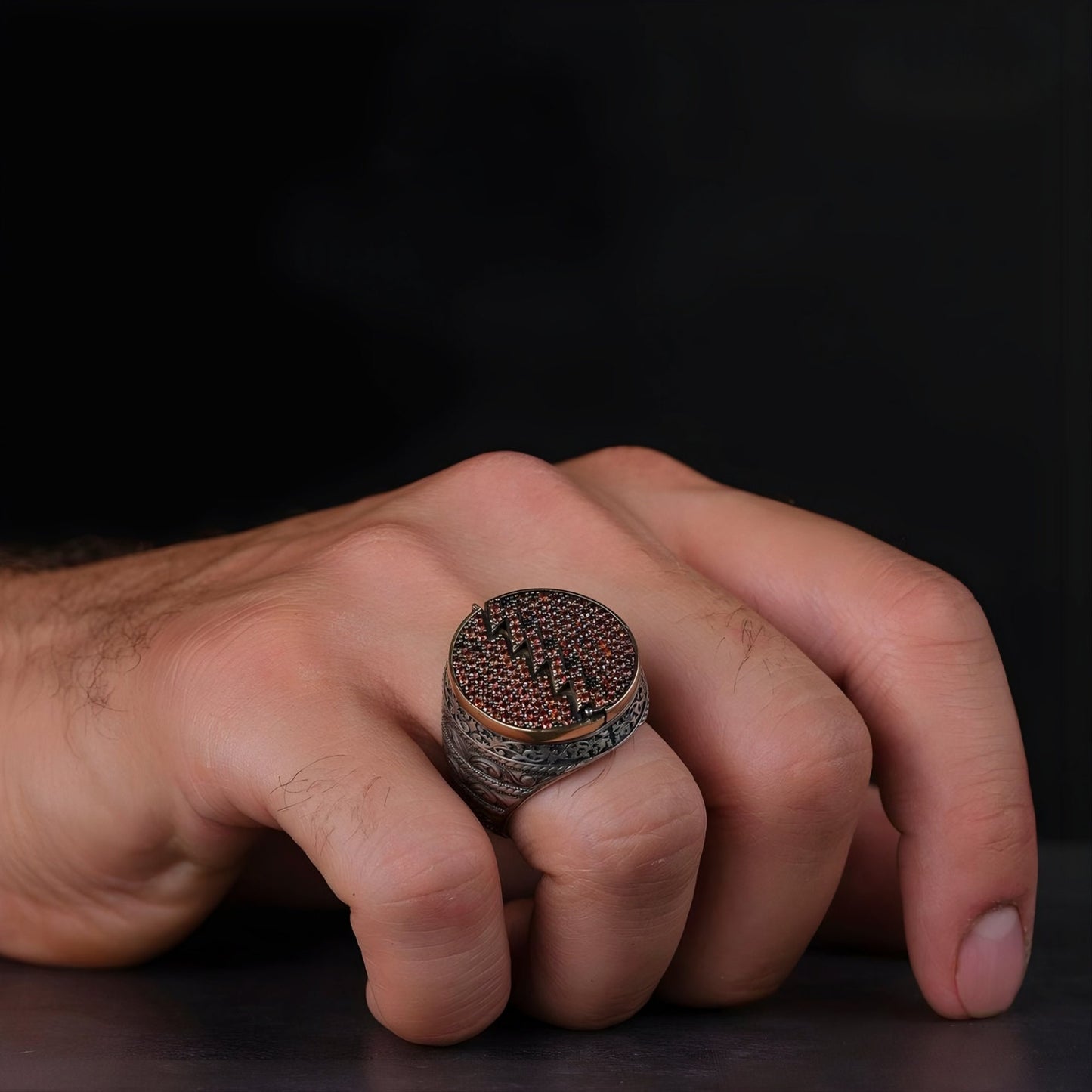 Tawhid Ring 925 Sterling Silver Zircon Stone Personalized OttomanMen