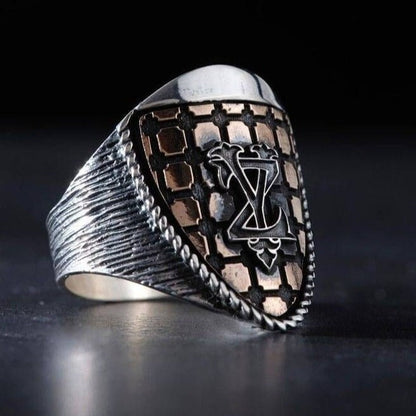 Cage Design Men's Ring, Custom Initial – view 2