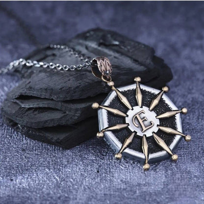 Double-sided sun medallion necklace – view 2