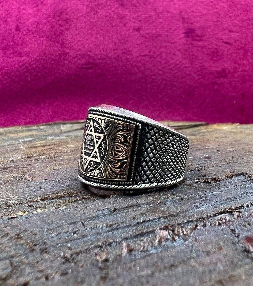 Seal of Solomon men's ring in Ottoman style – view 2