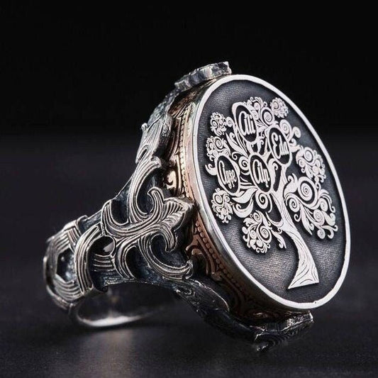 Family Tree Name Ring – Personalized 925 Silver | Men's Gift Ring