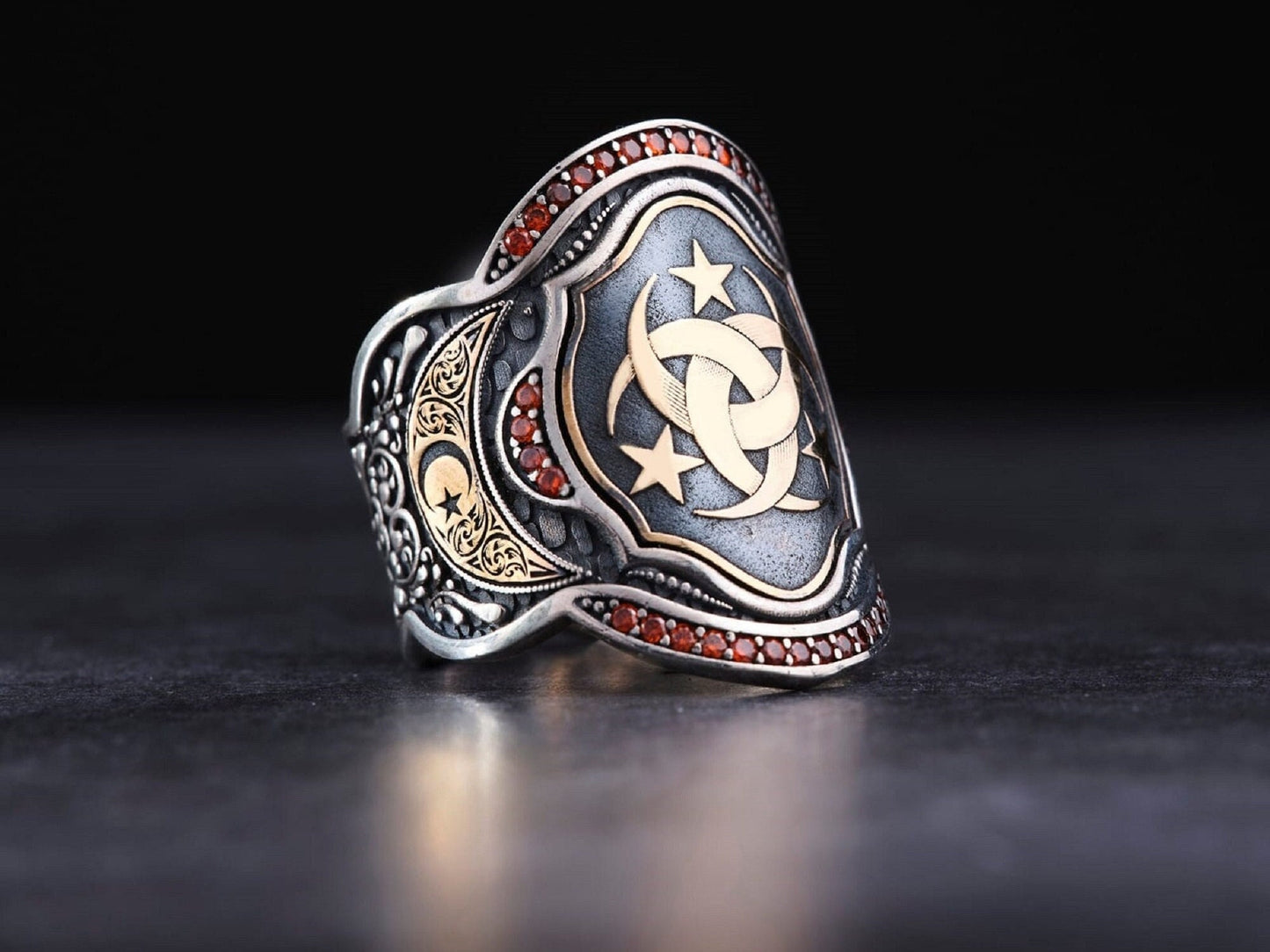 Sterling Silver Archer Thumb Ring: Islamic Zihgir, Adjustable
