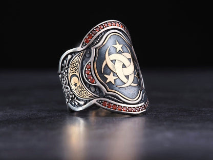 Sterling Silver Archer Thumb Ring: Islamic Zihgir, Adjustable