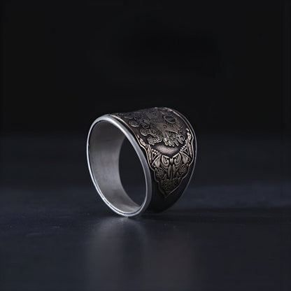 Ottoman Sanjak Signet Ring 925 Silver Tughra Handmade Men