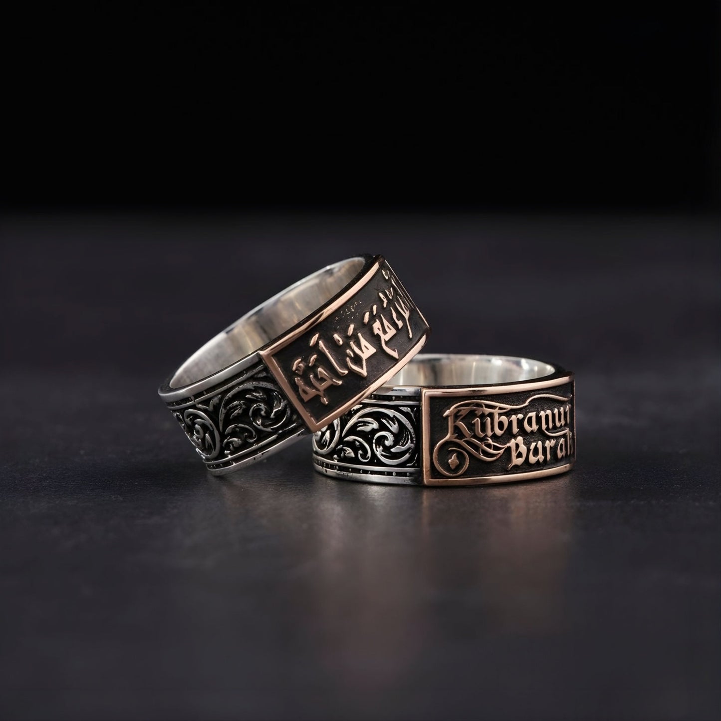 Arabic Calligraphy Wedding Band – 7mm | 925 Silver