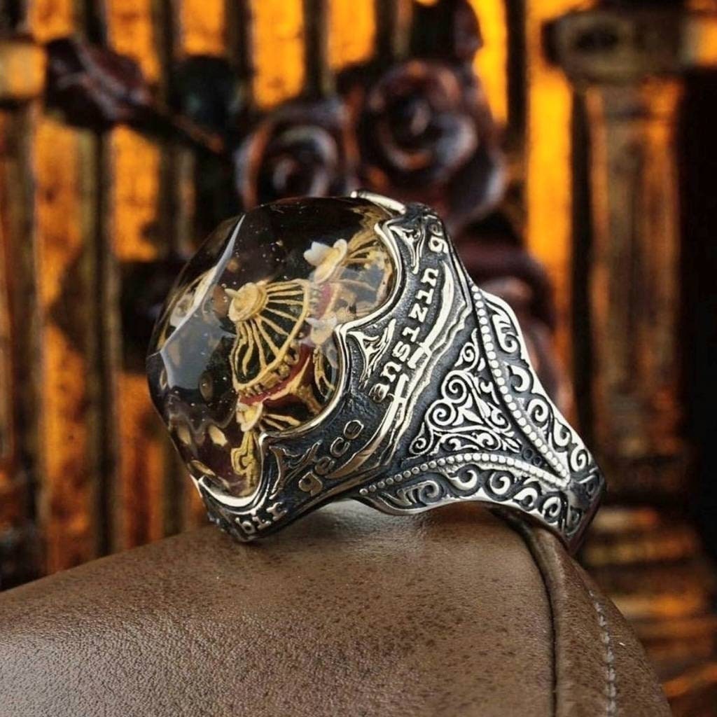 Hand Carved Hagia Sophia Sterling Silver Ring Ottoman Gift
