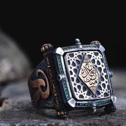 Sterling Silver Ottoman Ring – Engraved Handmade Turkish Jewelry