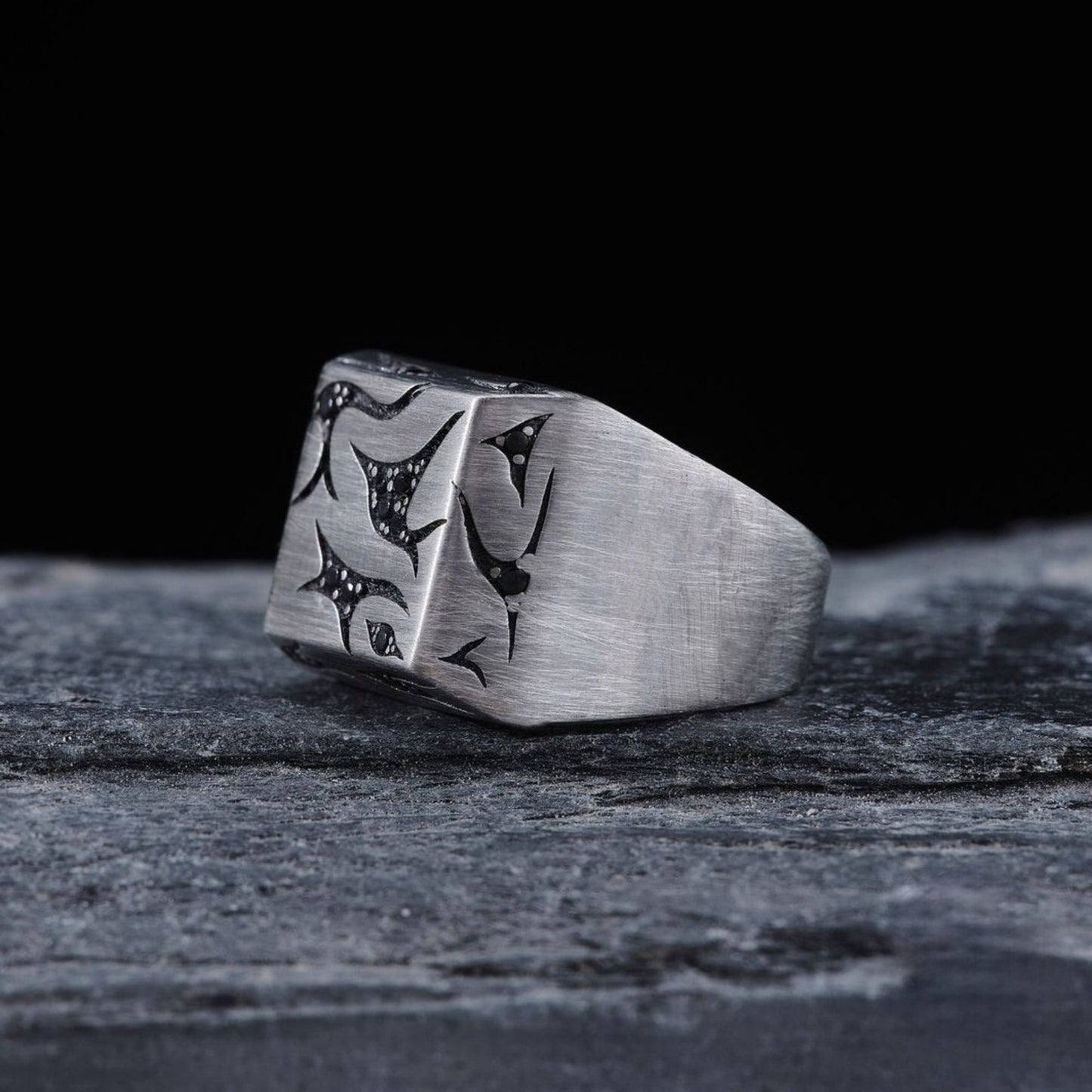 Handgefertigter türkischer Zirkonia-Ring aus Sterlingsilber – verstellbares Design