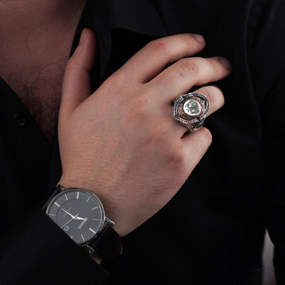 Double Eagle Ring 925 Silver Oguz Kagan Seal Zircon