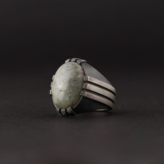 Labradorite Ring 925 Silver Oval Statement Unisex Handmade