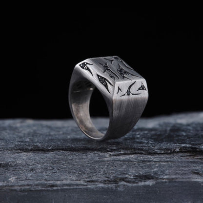 Handgefertigter türkischer Zirkonia-Ring aus Sterlingsilber – verstellbares Design