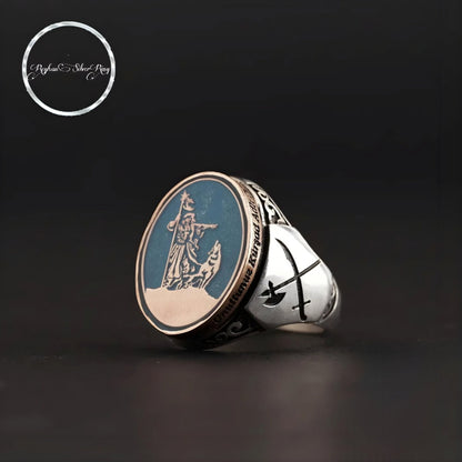 Kürşad & Bozkurt Ring – Göktürk Script | 925 Silver