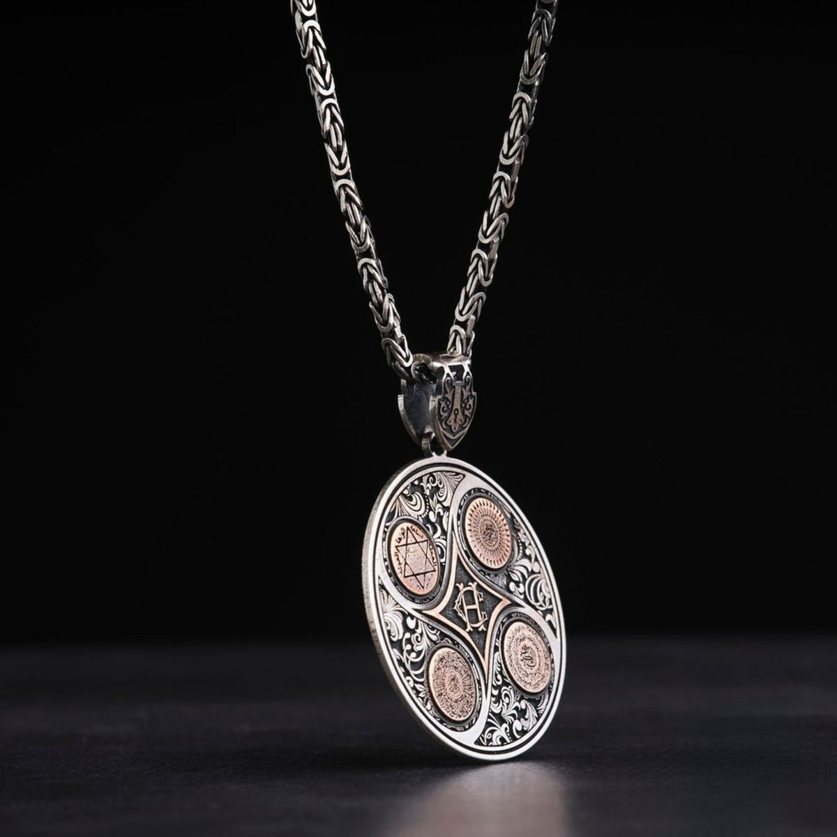 Guard medallion necklace with Seal of Solomon and Ayat al-Kursi – view 3