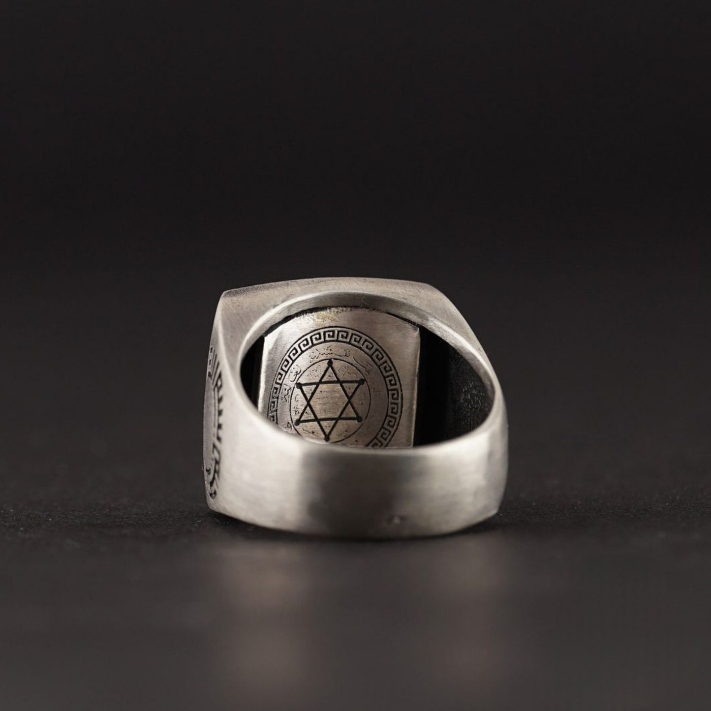 Domed Islamic Silver Ring – Ayat al-Kursi, Basmala & Seal of Solomon | 925 Sterling Silver