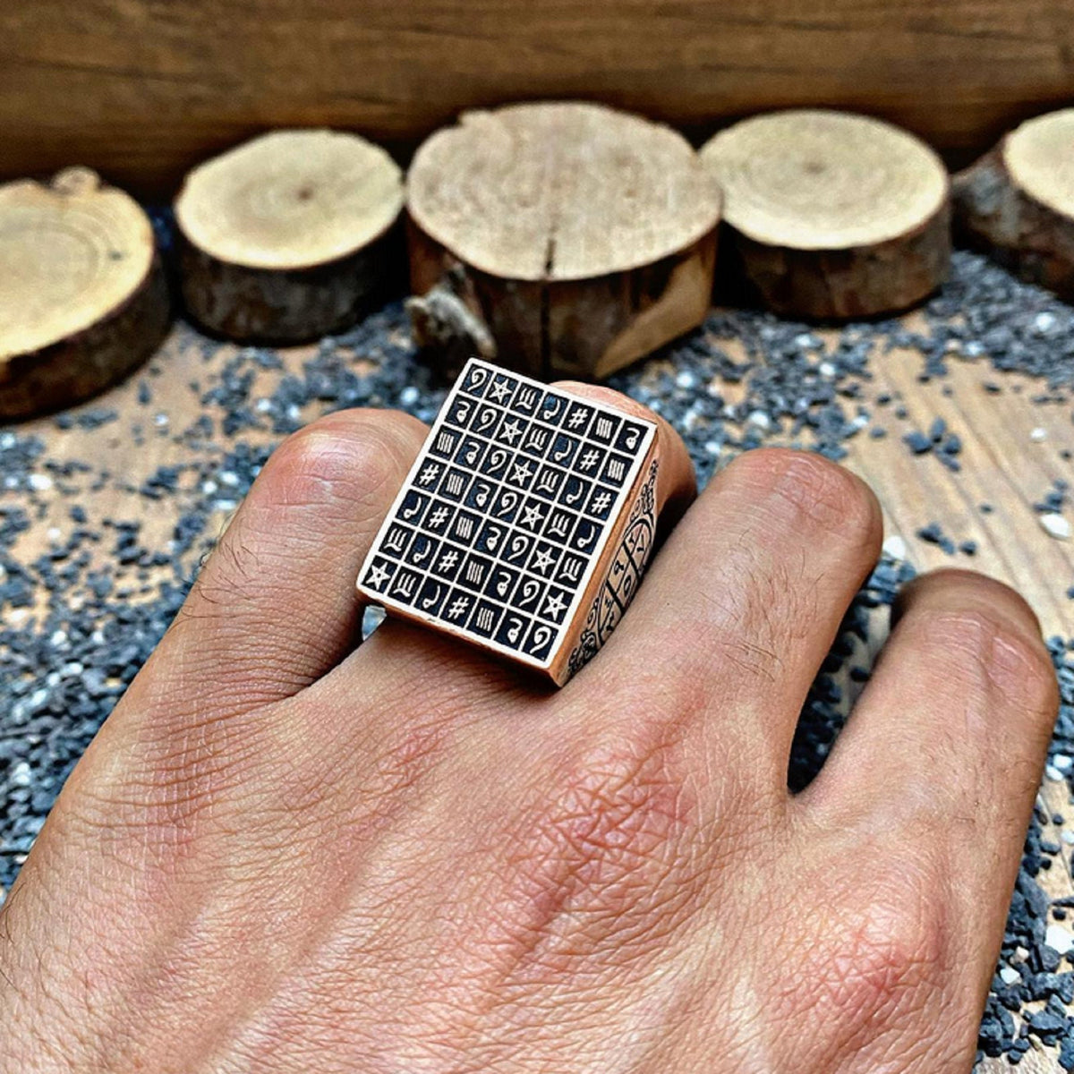 Abjad (Ebced) big men's ring – view 2