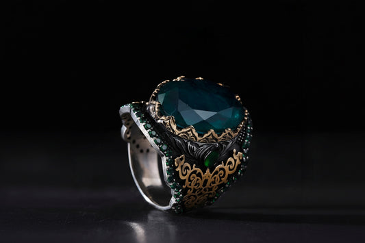 Green Paraiba Tourmaline Ring | 925 Silver