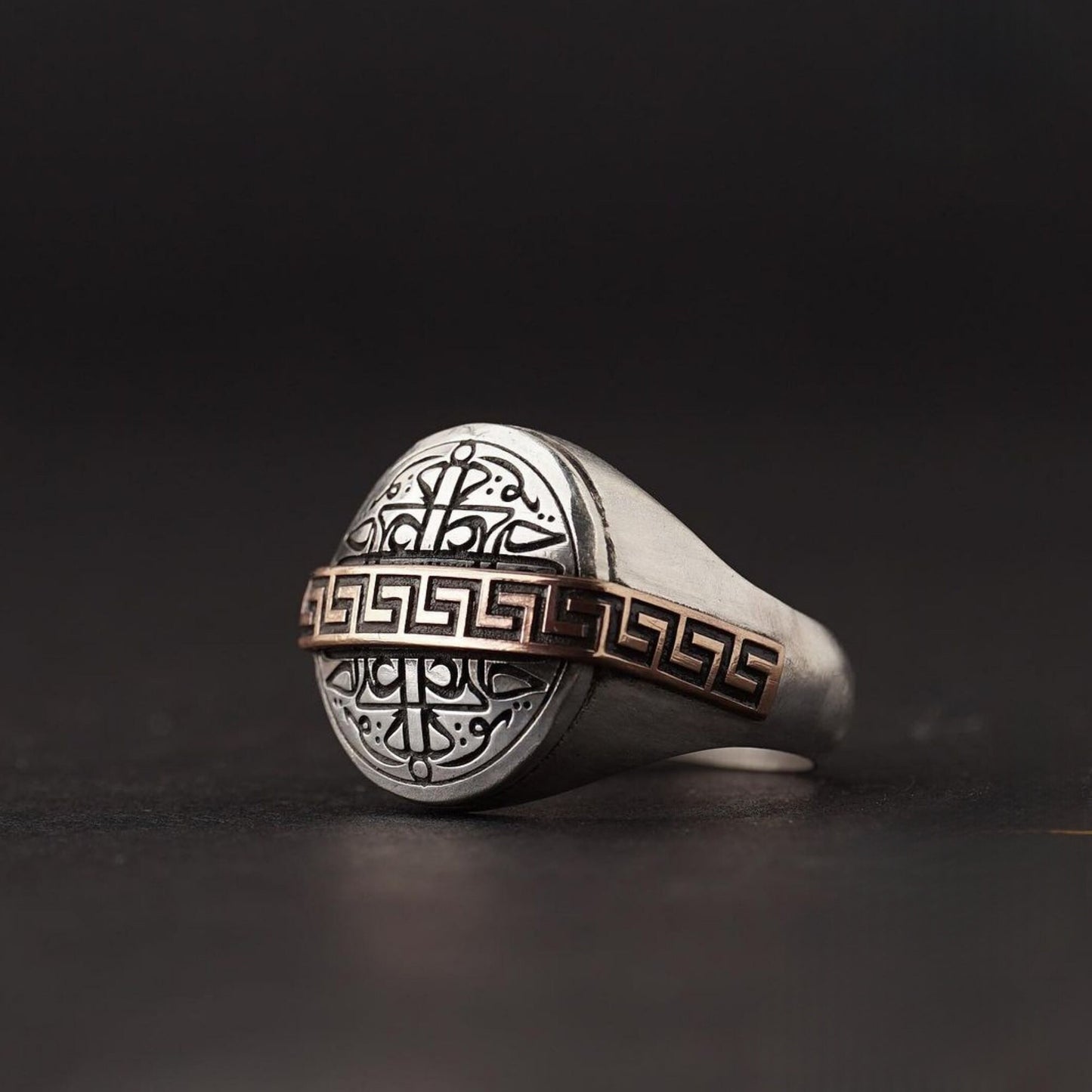 Sultan Selim Ring 925 Silver Ottoman Embroidered Bronze Handmade