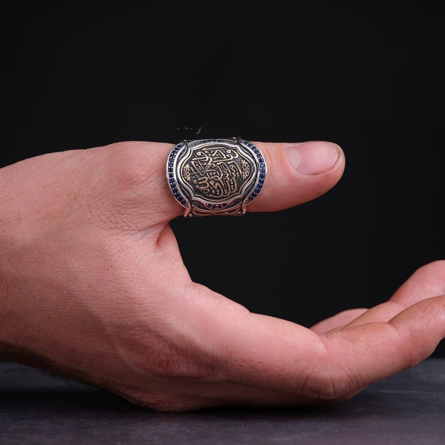 Sterling Silver Zihgir Islamic Archer Thumb Ring