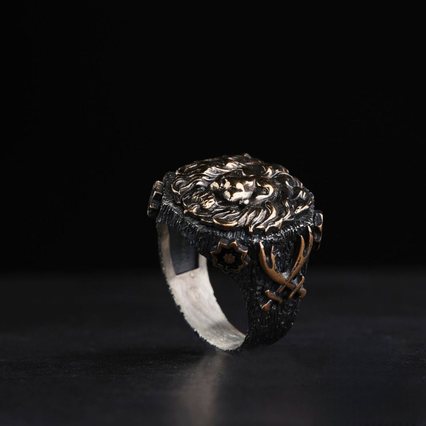 Lion of Allah Ring – Zulfikar Swords 925 Silver | Islamic Men's Ring