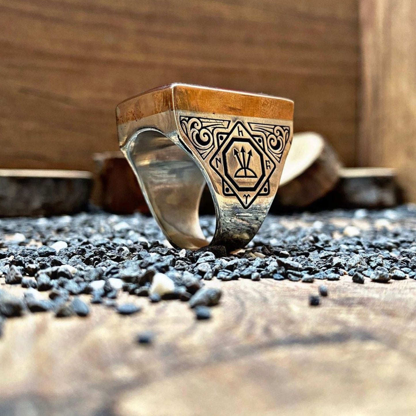 16 Turkish States Ring – Oghuz Khan Seal | 925 Sterling Silver Men’s Ring