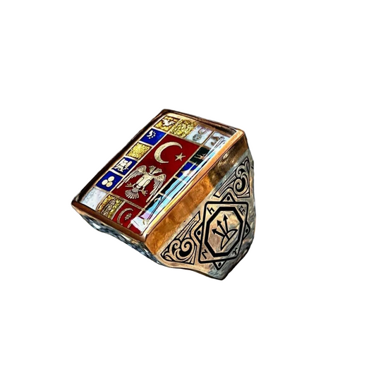 16 Turkish States Oghuz Khan seal ring in 925 sterling silver
