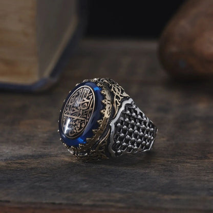 Prophet Yusuf dungeon ring with round blue amber – view 3
