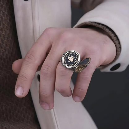 Crescent and star covered ring – view 3