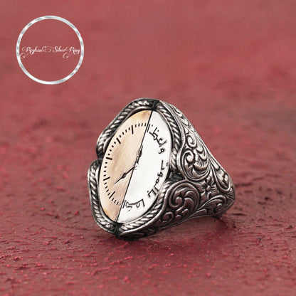 Clock ring with Death is enough as advice inscription – view 3