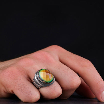 Color-changing mood stone men's ring – view 2