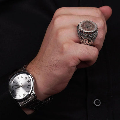Imam Hussein saying ring with bronze plate – view 2