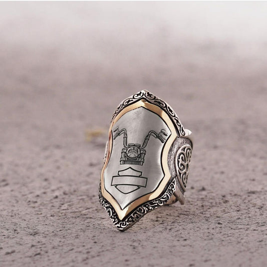 Biker Zihgir Thumb Ring 925 Silver Black Zircon