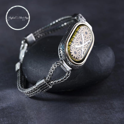 Zulfiqar Bracelet, Carved Yellow Amber – view 2