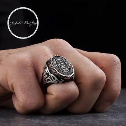 Fatih Sultan Mehmed Seal Ring 925 Sterling Silver OttomanHandcrafted